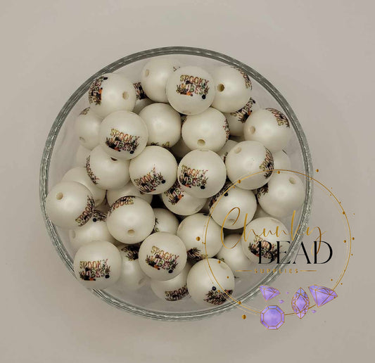 Perles imprimées Spooky Vibes de 20 mm