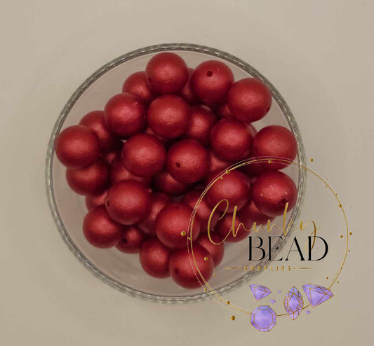 20mm “Red” Wrinkle Acrylic Beads