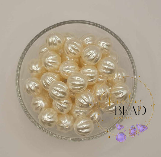 20mm “Ivory” Pearl Melon Acrylic Beads