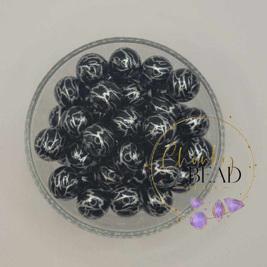 20mm “Lightning” Whole Print Acrylic Beads