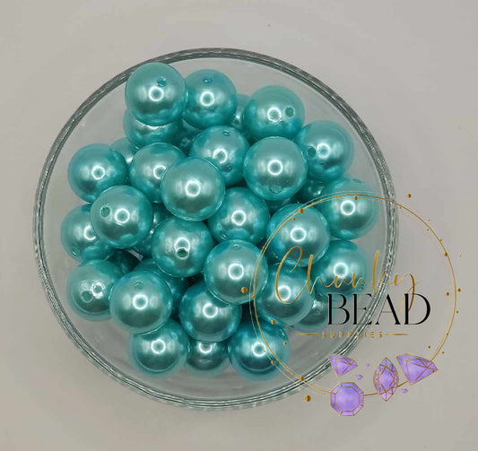 20mm “Turquoise Blue” Pearl Acrylic Beads