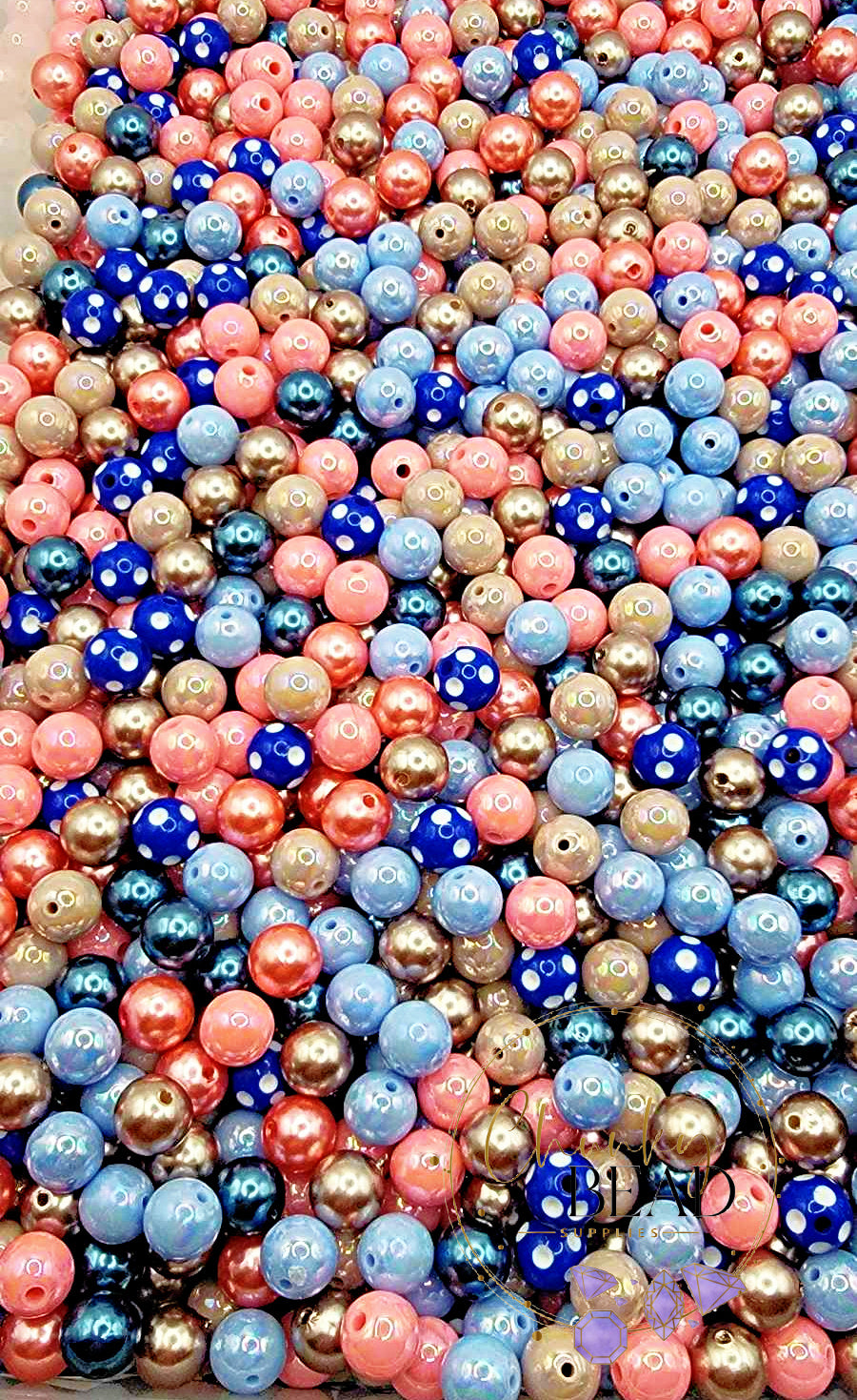 12mm “Royal Beach” Acrylic Bulk Bead Mix