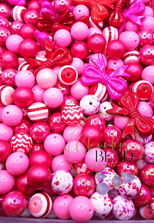 20mm “Love” Acrylic Bulk Chunky Bubblegum Bead Mix