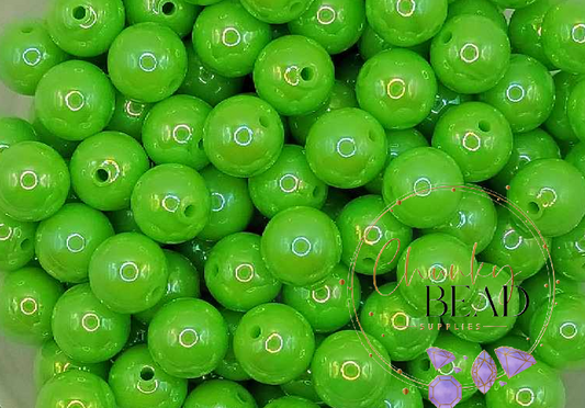 20mm “Neon Green” Neon AB Solid Acrylic Beads