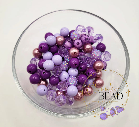 12mm "Purples" Acrylic Bead Mix