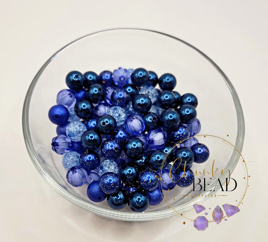 12mm Blue Bulk Bead Mix