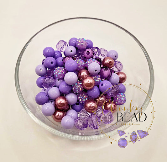 12mm "Light Purple" Acrylic Bead Mix