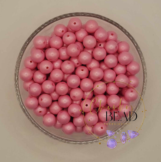 12mm “Bubblegum Pink” Acrylic Matte Pearl Beads