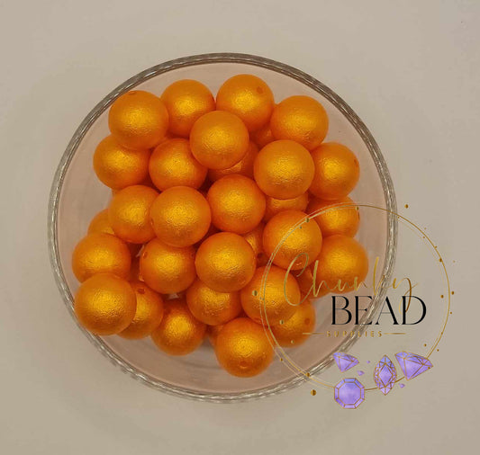 20mm “Bright Orange” Wrinkle Acrylic Beads