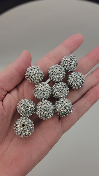 Diamantes de imitación plateados de 20 mm.