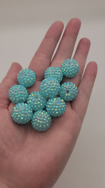 20mm “Blue” AB Jelly Rhinestone Acrylic Beads