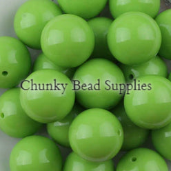 Perles solides vert lime S38 de 20 mm