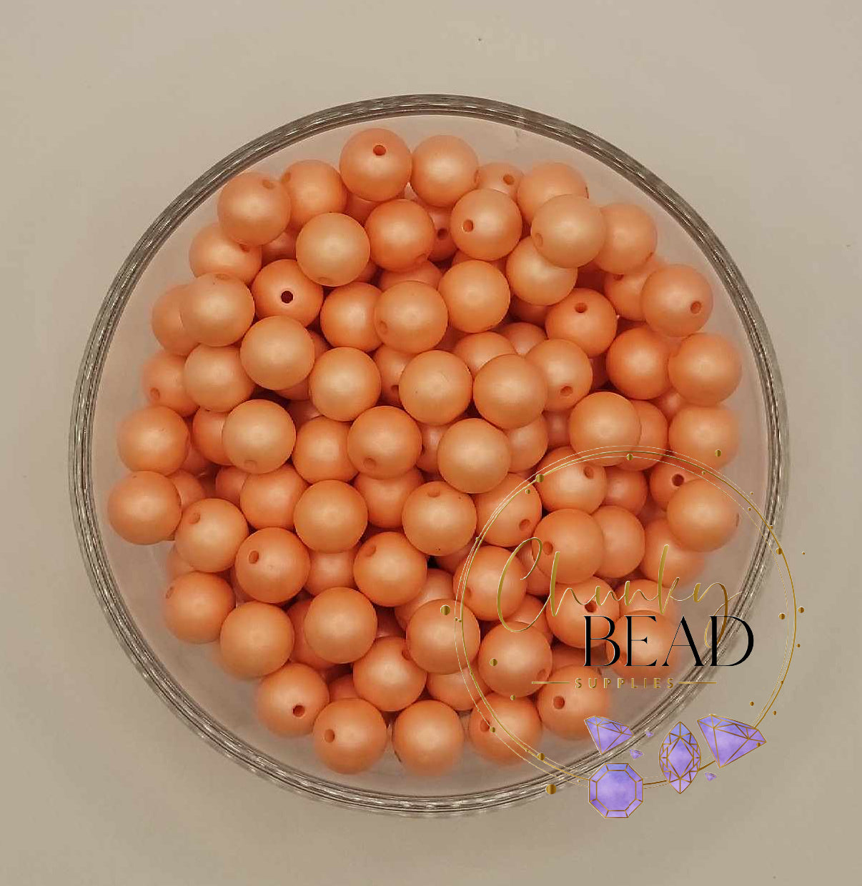 12mm “Peach” Acrylic Matte Pearl Beads