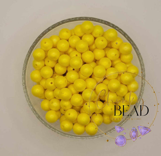 12mm “Yellow” Acrylic Matte Pearl Beads