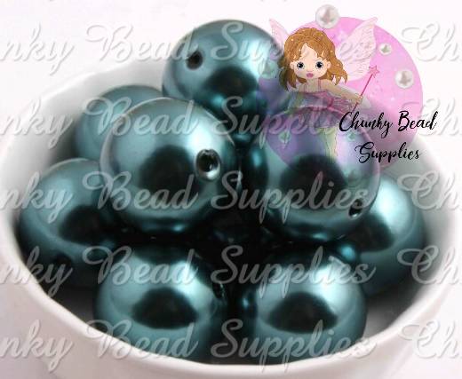 Perles de perles sarcelle foncée de 20 mm