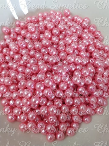 Cuentas espaciadoras de perlas rosa chicle de 8 mm