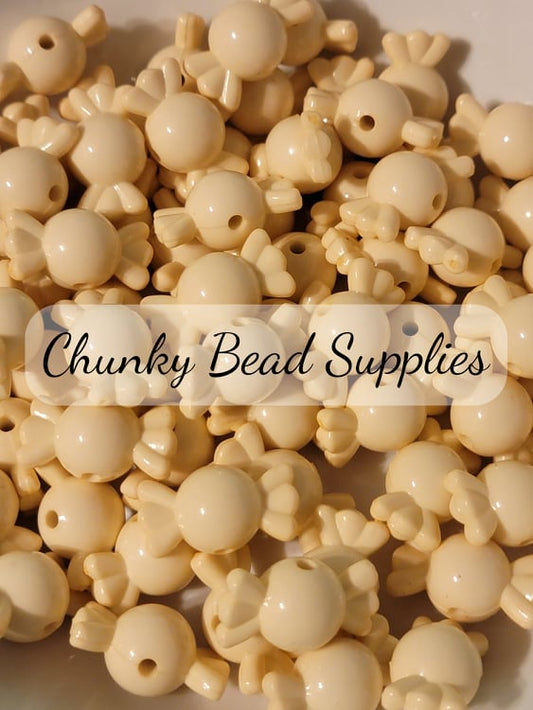 20mm Ivory Candy Acrylic Beads