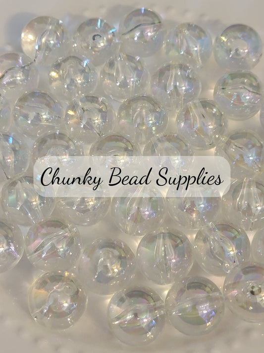 Perles brillantes AB transparentes de 20 mm
