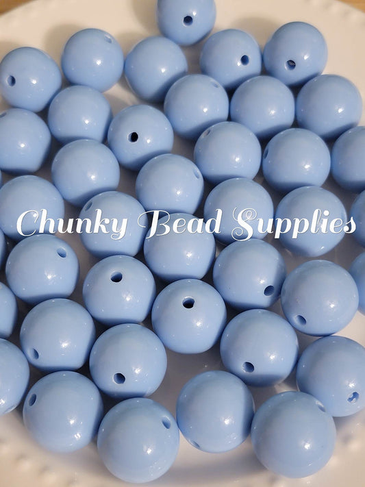 Perles solides bleu pays S82 de 20 mm