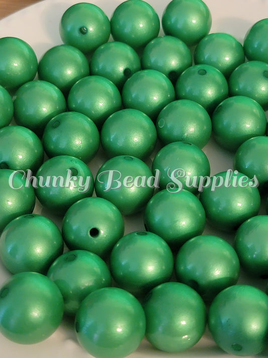 Perles de perles vertes mates de 20 mm