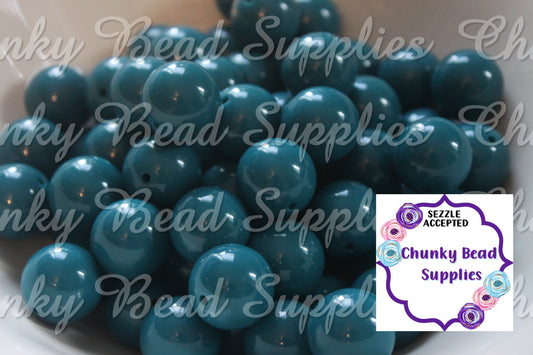 Perles solides bleu nuit de 20 mm