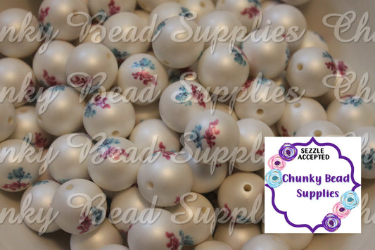 Perles personnalisées bleues et magenta 20 mm