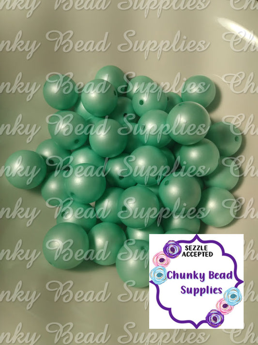 20mm Mint Green Matte Pearls
