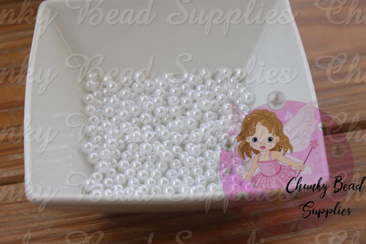 Perles d'espacement en perles blanches de 6 mm, 100 unités