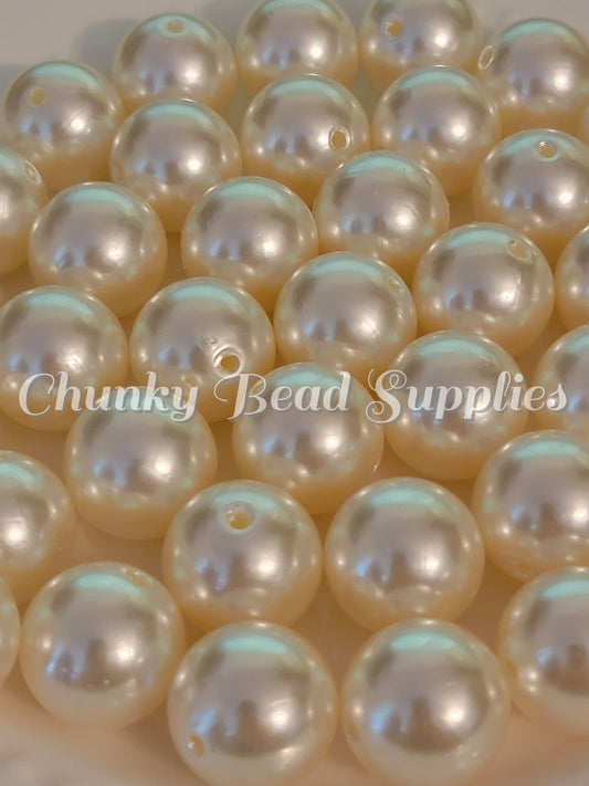 Perles acryliques ivoire de 20 mm