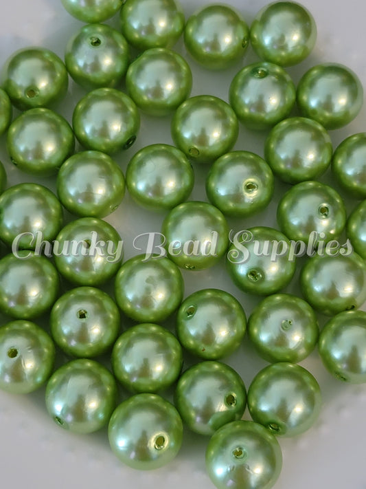 Perlas de color lima claro de 20 mm