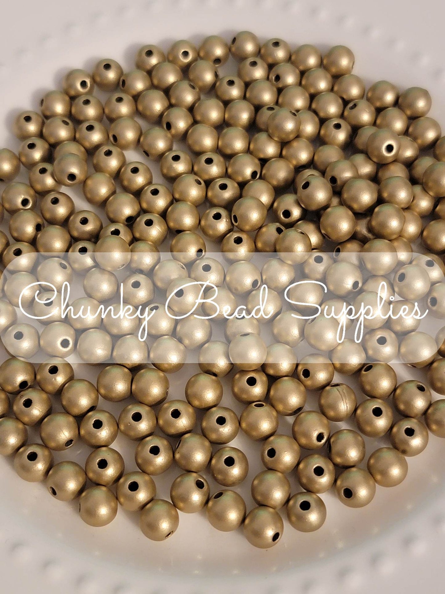 8mm Gold Matte Pearl