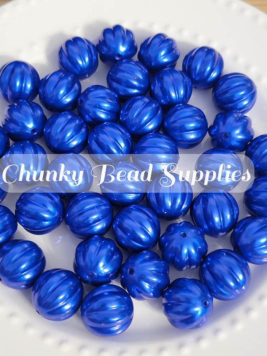 20mm “Dark Blue” Pearl Melon Acrylic Beads