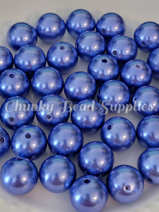 Perle bleue violette de 20 mm