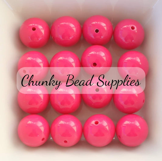 20mm "Hot Pink" Solid Bubblegum Acrylic Beads
