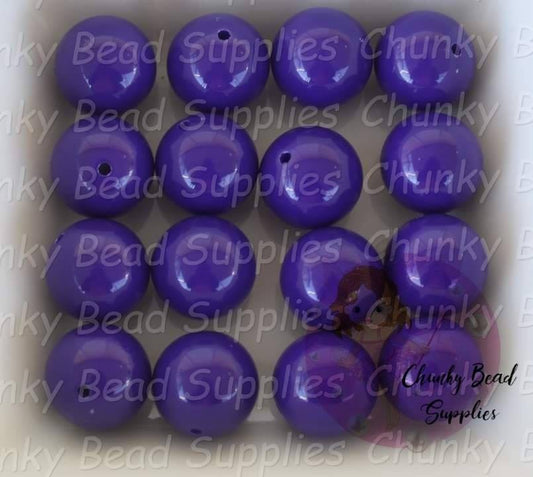 Perles solides violet foncé S46 de 20 mm