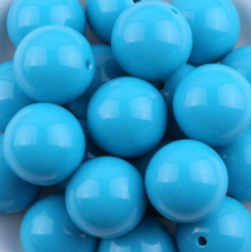 Perles solides bleu aqua S8 de 20 mm