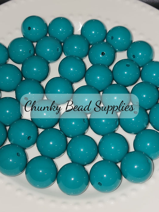 20mm "Teal" Solid Bubblegum Acrylic Beads