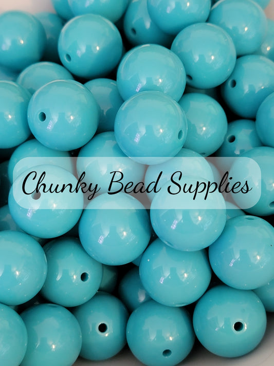 20mm S15 Turquoise Solid Beads