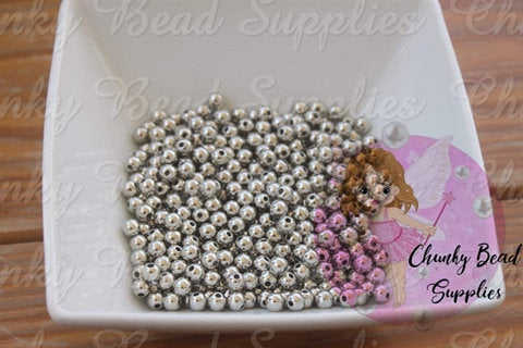 Perles d'espacement en argent de 6 mm, 100 unités