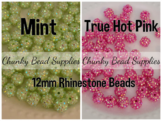 12mm Rhinestone Beads