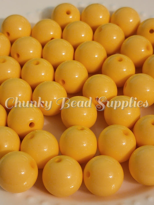 Perles solides jaune d'automne S13 de 20 mm