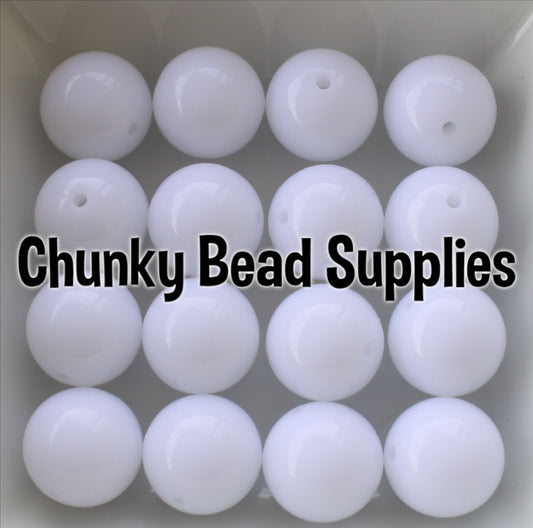 20mm S1 Extra White Solid Beads